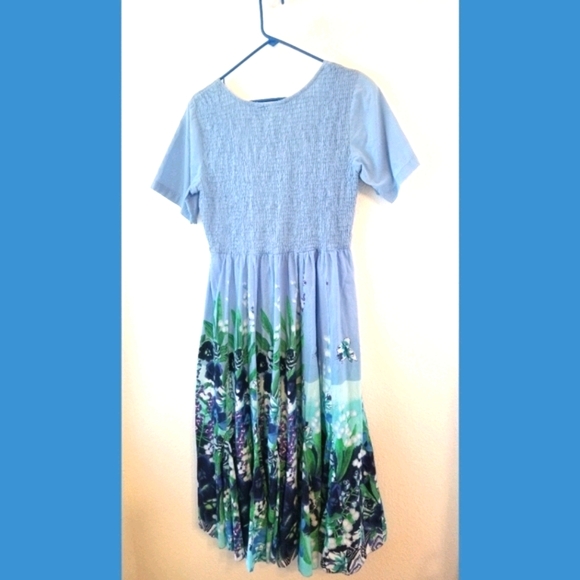 Draper's and Damon's Blue SS Floral Dress PM - Picture 4 of 5